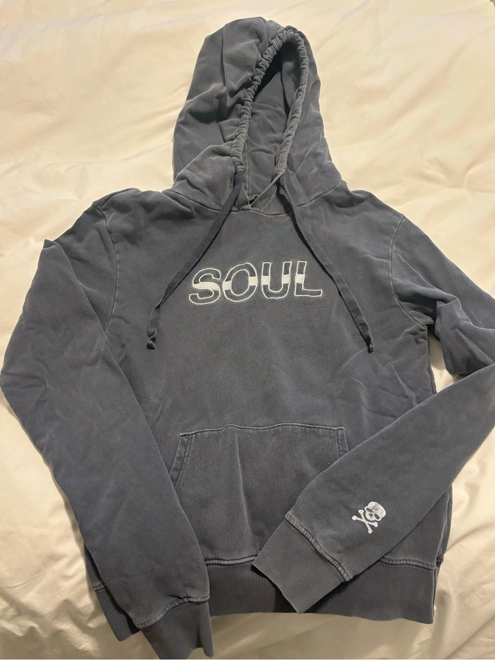 soulcycle Gray Pullover Hoodie with 'SOUL' Chest Logo